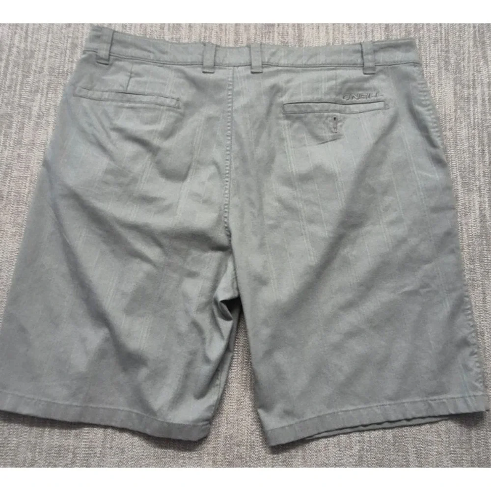 ONiell men's gray striped chino shorts sz 40 pockets 9